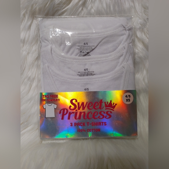 Sweet Princess 3 Pack White T-Shirts - Picture 1 of 4
